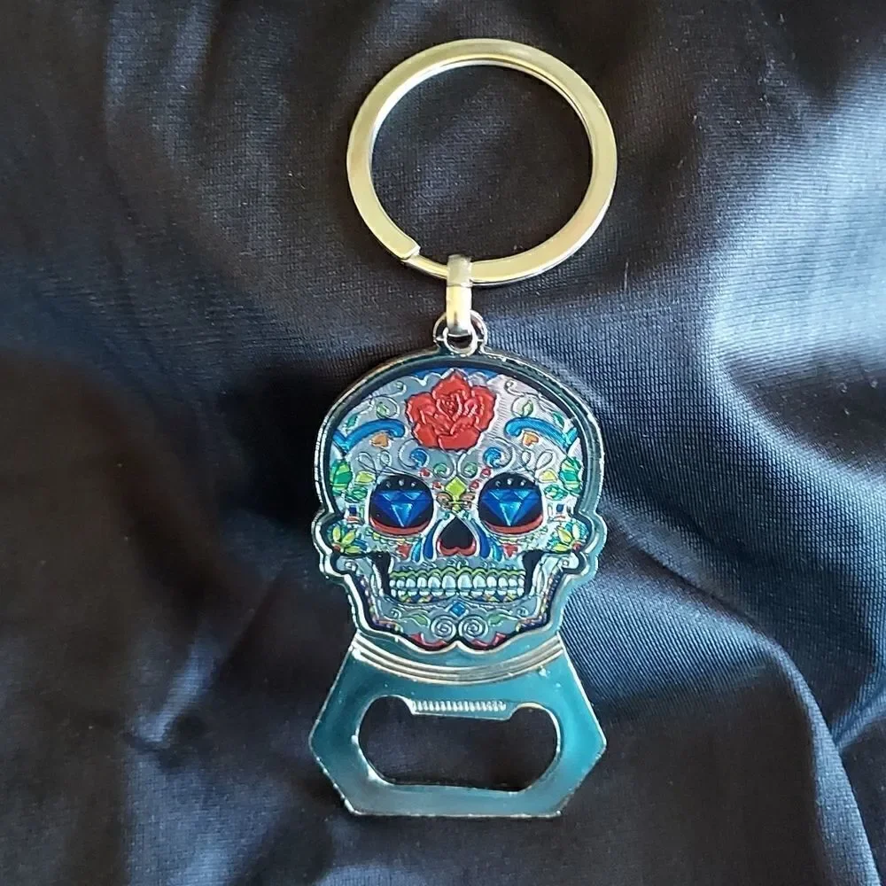 SUGAR SKULL KEYCHAIN & BOTTLE OPENER